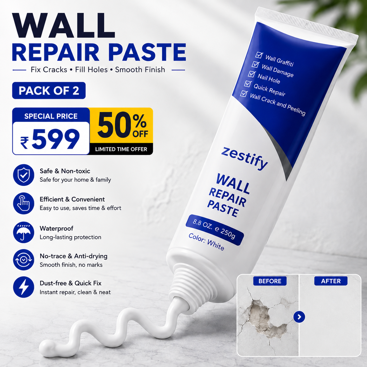 Wall Repair Paste for Walls and Tiles